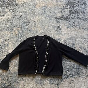 Black Embellished Open Cardigan
